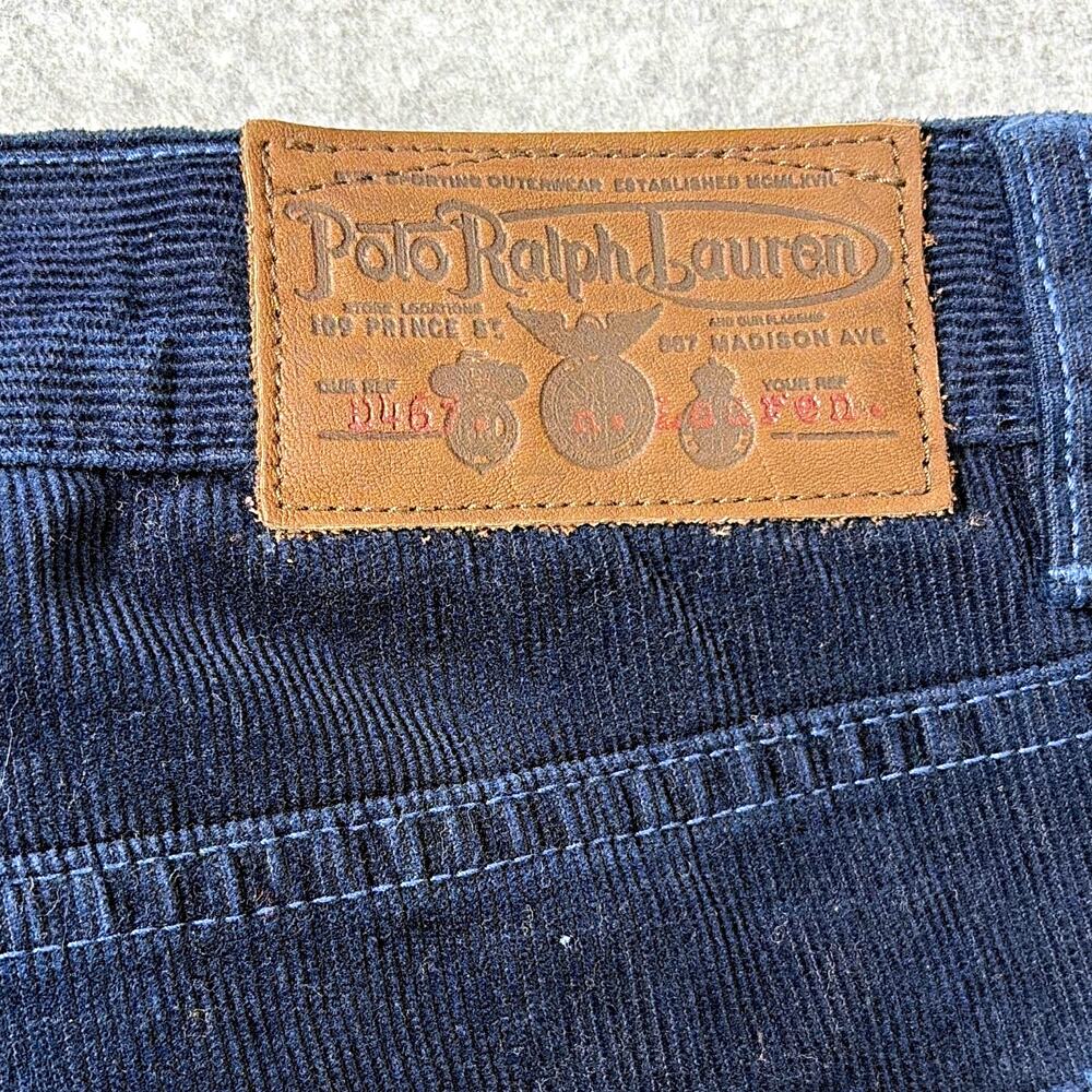 Polo Ralph Lauren Men’s Corduroy Jeans Classic Fit Straight Leg Dark Blue